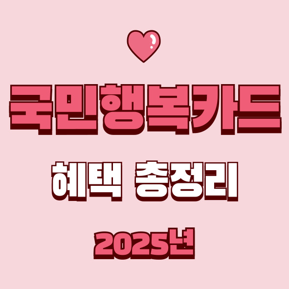 2025년 국민행복카드 혜택 총정리 요약이미지