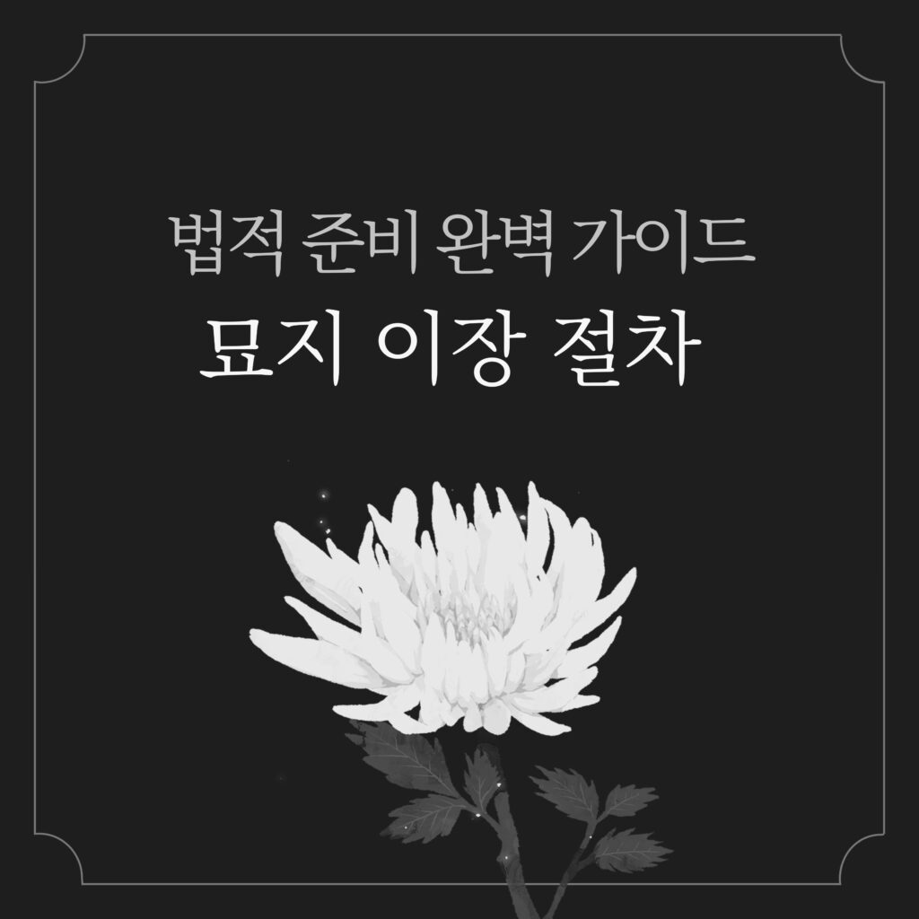 묘지 이장 절차 5단계와 법적 준비 완벽 가이드 (허가부터 서류까지) 요약이미지