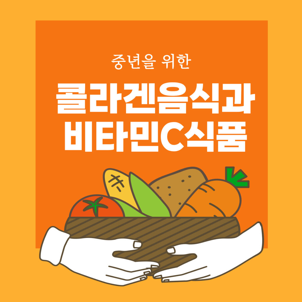중년을 위한 콜라겐 음식과 비타민C 식품, 노화 예방과 건강 유지 꿀팁 4가지 요약이미지